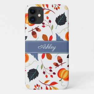 Capa Para iPhone 11 O outono bonito deixa o padrão de abóbora e seu 