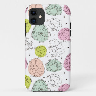 Capa Para iPhone 11 o pavão caçoa o vintage do papel de parede