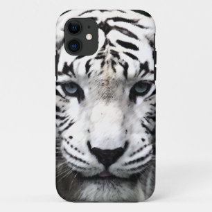 Capa Para iPhone 11 O teste padrão branco do tigre eu telefono ao caso