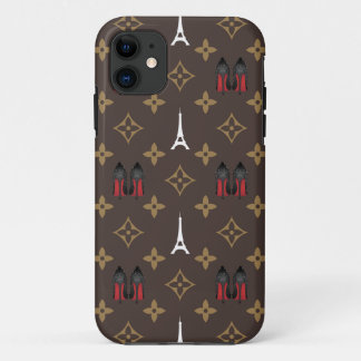Capa Para iPhone 11 O vermelho assenta o monograma do lv dos saltos