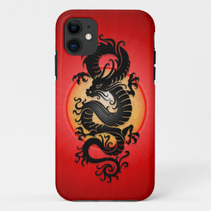 Capa Para iPhone 11 O vermelho estourou o dragão chinês