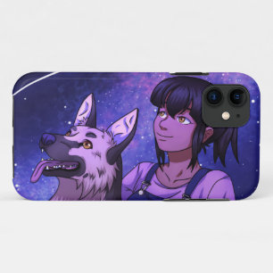 Capa Para iPhone 11 Observando as Estrelas com um Cachorro