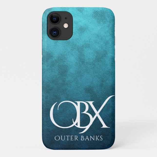 Capa Para iPhone 11 OBX Outer Banks NC em Blue Water Background Beach (Verso)