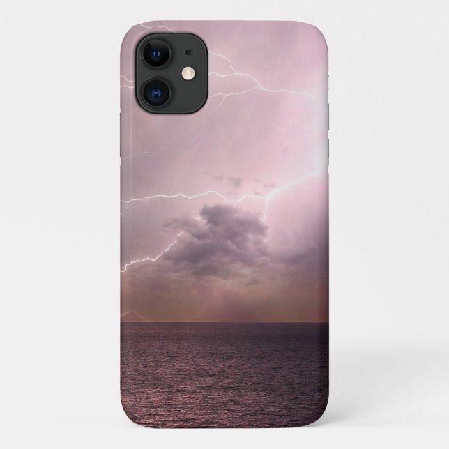 Capa Para iPhone 11 Ocean Lightning Storm (Verso)