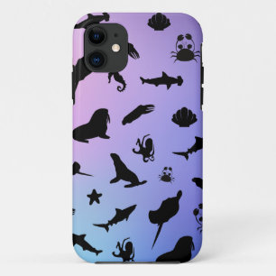 Capa Para iPhone 11 oceano de galáxia com gradiente de caranguejo-do-m