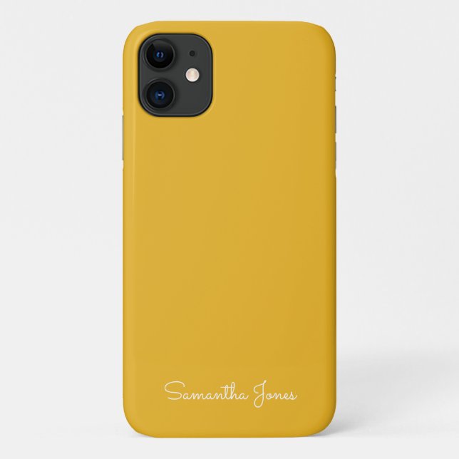 Capa Para iPhone 11 Ochre Mínimo Moderno Simples (Verso)