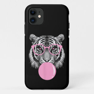Capa Para iPhone 11 Óculos de Gato Engraçados para Mulheres e Chiclete