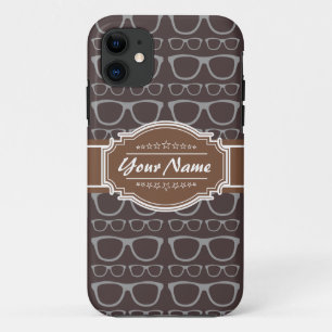 Capa Para iPhone 11 Óculos de Hipster de Nerd de café personalizados