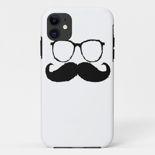 Capa Para iPhone 11 Óculos engraçados de bigode 3 (Verso)