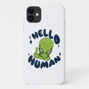 Capa Para iPhone 11 Olá Alienígena engraçada humana