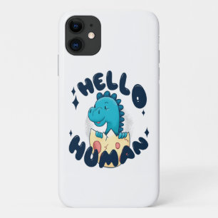 Capa Para iPhone 11 Olá, Dinossauro Humano engraçado