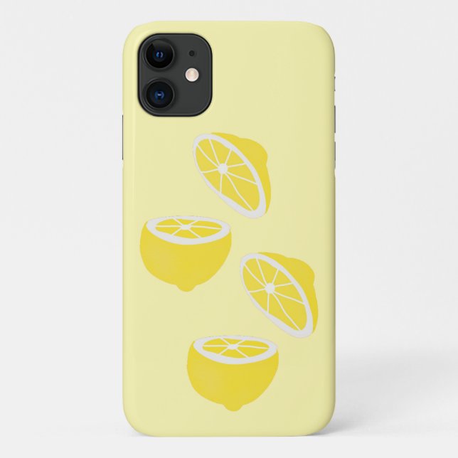 Capa Para iPhone 11 Olá Lemon, fruta amarela moderna (Verso)