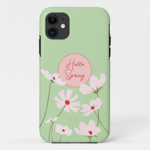 Capa Para iPhone 11 Olá, rosa claro Primavera, flores florais do cosmo