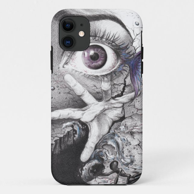Capa Para iPhone 11 Olho peixe e arte de desenho a lápis Surrealista à (Verso)