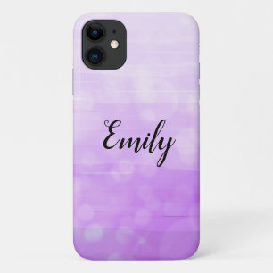 Capa Para iPhone 11 Ombre Roxo Bokeh desbotado Nome Bonito