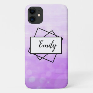 Capa Para iPhone 11 Ombre Roxo Bokeh desbotado Nome Bonito