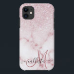 Capa Para iPhone 11 Ombro de Gradiente de Mármaco Branco, Cor-de-Rosa,<br><div class="desc">Este design elegante e feminino perfeito para a moda da moda e na moda. Ele apresenta um gradiente de cor rosa brilhante brilhante, cintilante, falsa, em cima de um plano de fundo de pedra mármore rosa e branca. É glamouroso, chico, luxuoso, moderno e clássico. ***NOTA DE DESIGN IMPORTANTE: Para qualquer...</div>