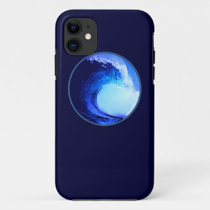 Capa Para iPhone 11 onda azul no estilo do surf legal
