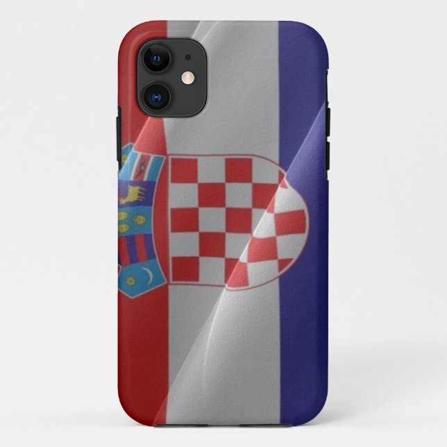 Capa Para iPhone 11 Onda de bandeira da Croácia - (Verso)