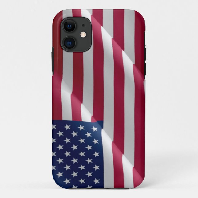 CAPA PARA iPhone 11 ONDA DE BANDEIRA DOS ESTADOS UNIDOS (Verso)