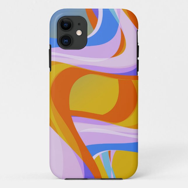 Capa Para iPhone 11 onda fractal abstrato (Verso)