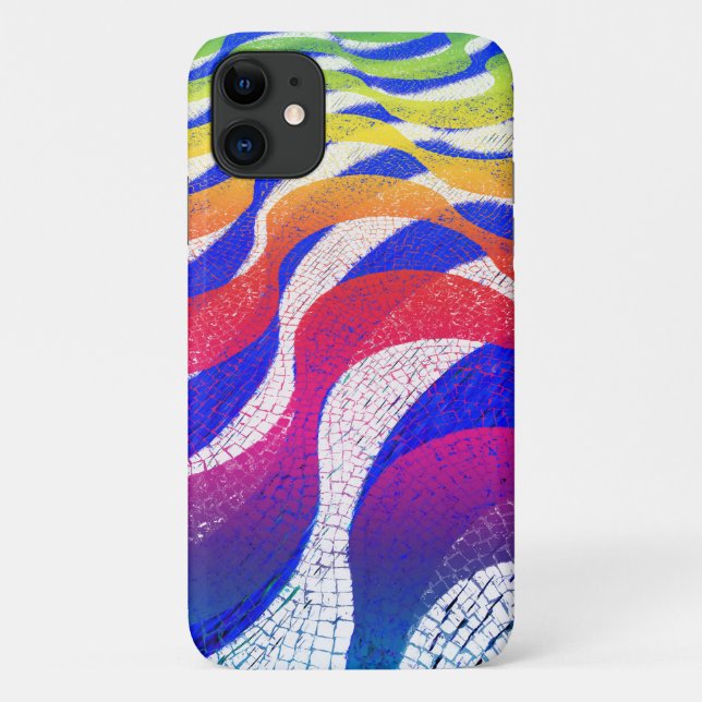 Capa Para iPhone 11 Ondas coloridas (Verso)
