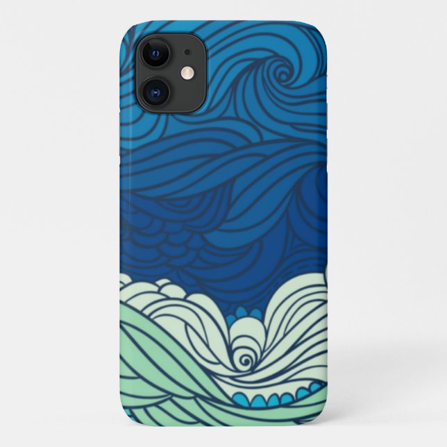 Capa Para iPhone 11 Ondas de abstrato Oceano (Verso)