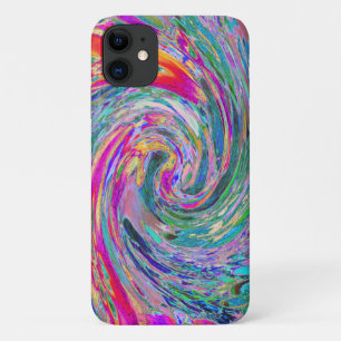 Capa Para iPhone 11 Ondas de Cores Psicodélicas Florais Abstratas em A