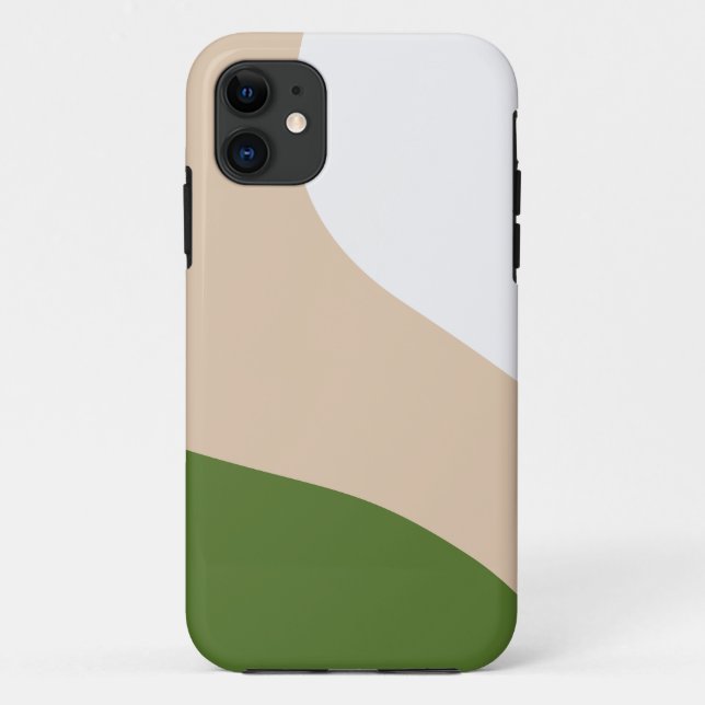 Capa Para iPhone 11 Ondas Simples - Branco, Areia e Verde (Verso)