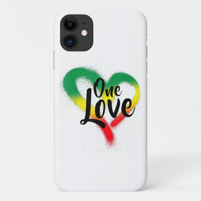 Capa Para iPhone 11 One Love One Heart Reggae Vibes (Verso)