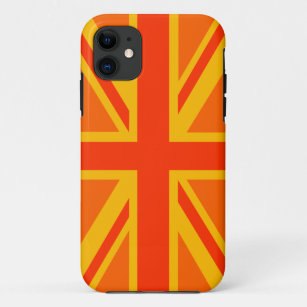 Capa Para iPhone 11 Orange Union Jack British Flag Decor