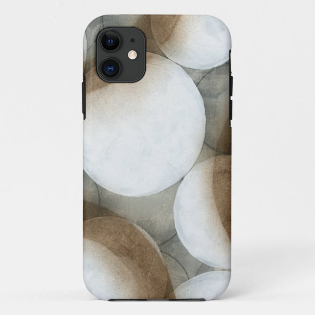 Capa Para iPhone 11 Órbios brancos e Círculos castanhos (Verso)