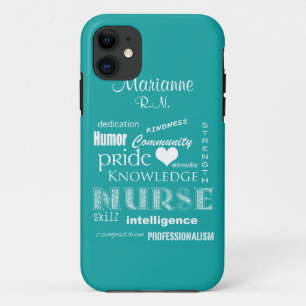Capa Para iPhone 11 Orgulho-Atributos da enfermeira+/Aqua conhecido