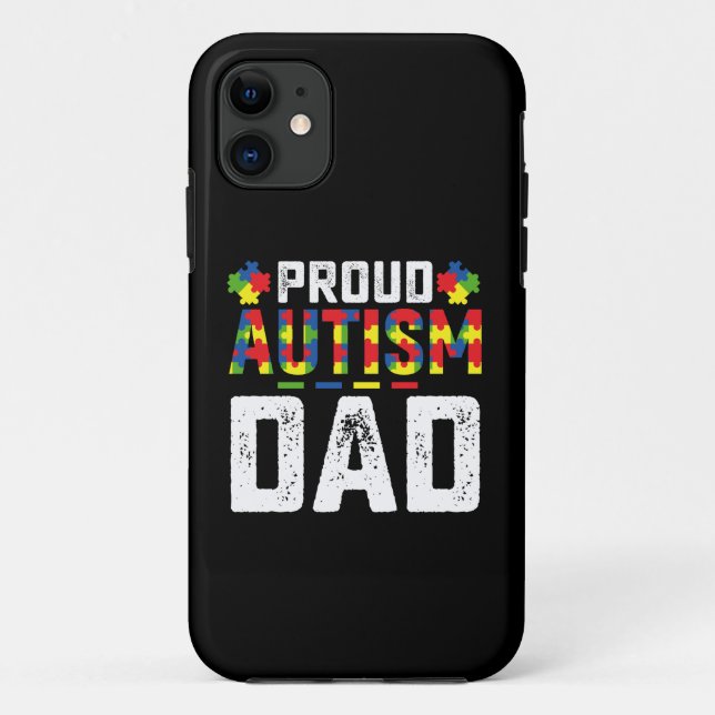 Capa Para iPhone 11 Orgulho Autismo Conhecimento do Pai Família Autist (Verso)