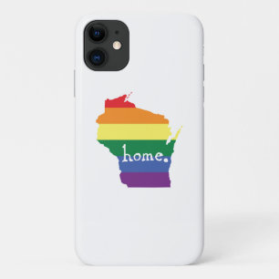 Capa Para iPhone 11 Orgulho gay de Wisconsin Mapa do lar