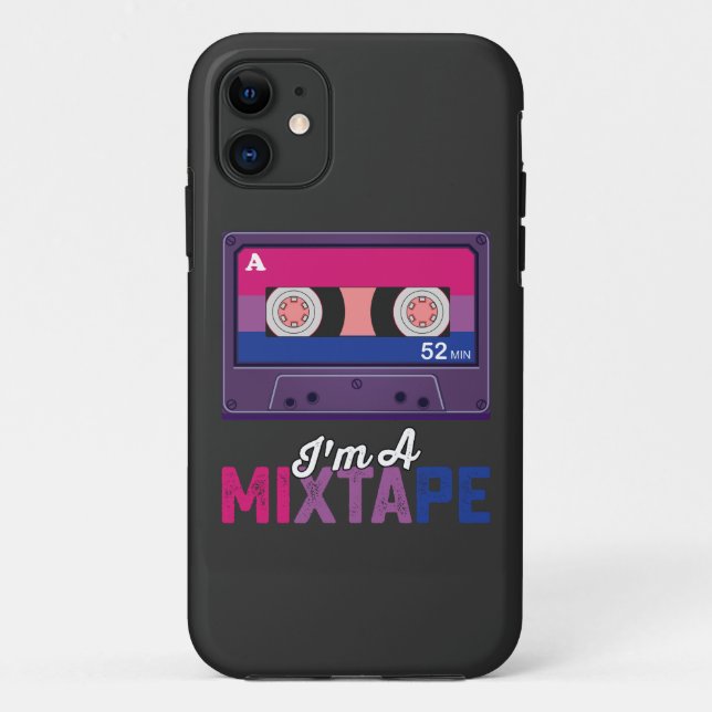 Capa Para iPhone 11 Orgulho LGBT Eu Sou Uma Fita Cassete Bi (Verso)