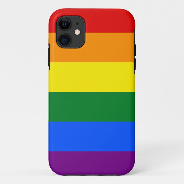 Capa Para iPhone 11 Orgulho LGBTQ Clássico (Verso)