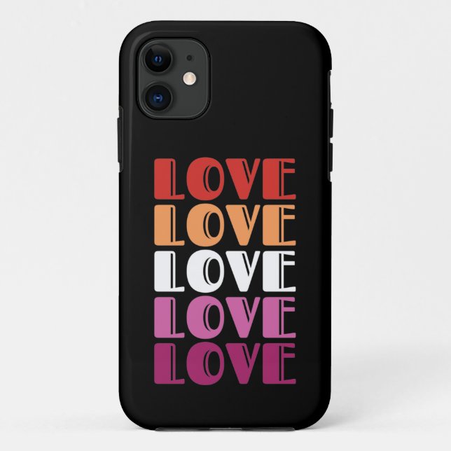 Capa Para iPhone 11 Orgulho LGBTQ Lésbica do Amor (Verso)