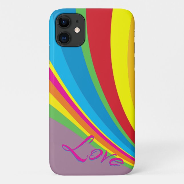 Capa Para iPhone 11 Orgulho Mês - Rainbow Love (Verso)