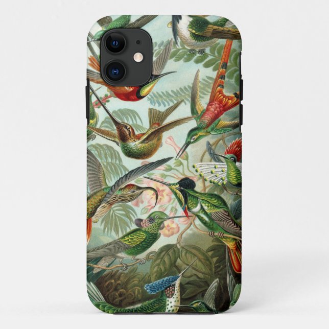 Capa Para iPhone 11 Os beija-flores incríveis Imagem de Ernst Haeckel (Verso)