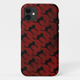 Capa Para iPhone 11 os gatos modelam no fundo vermelho