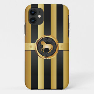 Capa Para iPhone 11 Ostente o caso Dourado do iPhone 5 do cavalo das