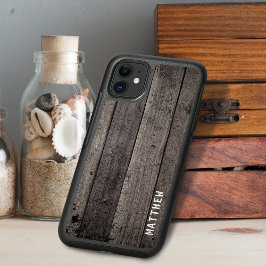 Capa Para iPhone 11, OtterBox Symmetry Grunge Faux Grão de Madeira Personalizado