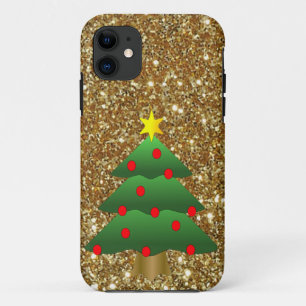 Capa Para iPhone 11 Ouro de árvore de Natal