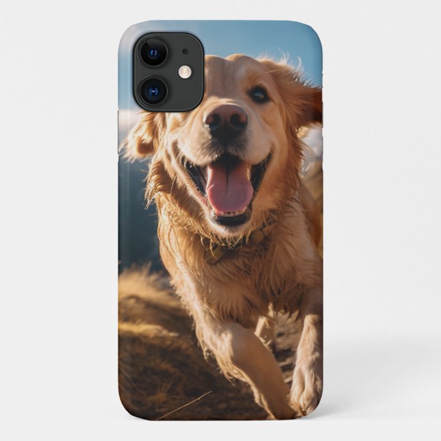 Capa Para iPhone 11 Ouro Feliz em Execução (Verso)