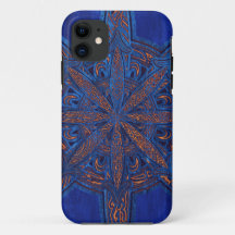 Ouro tribal detalhado do símbolo do caos no azul