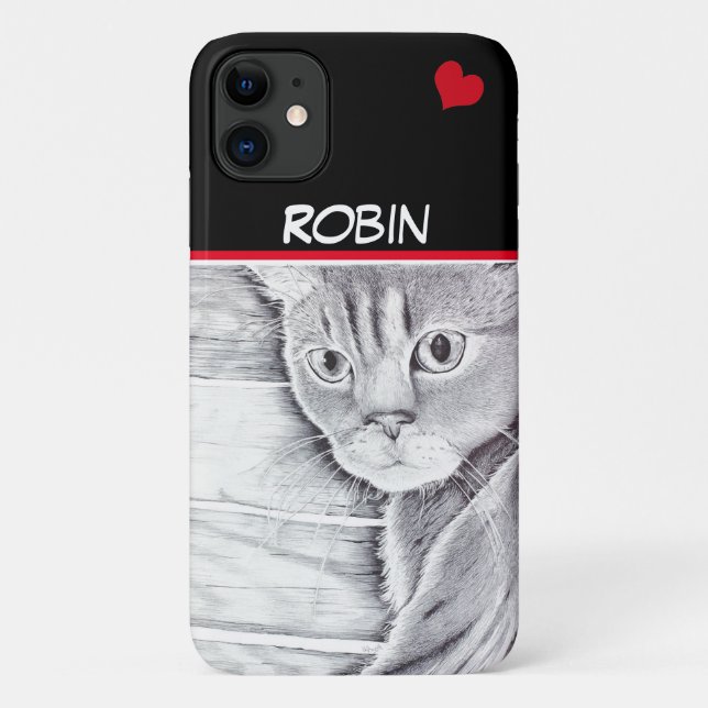 Capa Para iPhone 11 Ouviu isso com coração vermelho? (Verso)