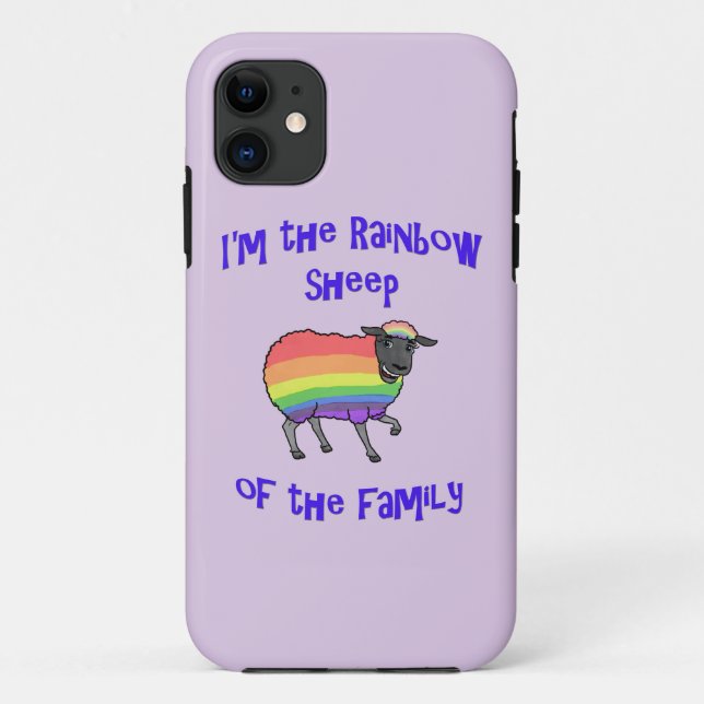 Capa Para iPhone 11 Ovelha Arco-íris da Família (Verso)