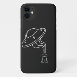Capa Para iPhone 11 OVNI Alienígena Seqüestrando um Cachorrinho 