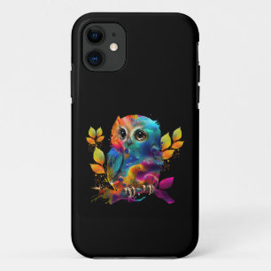 CAPA PARA iPhone 11 OWL COLORFUL ABSTRATO